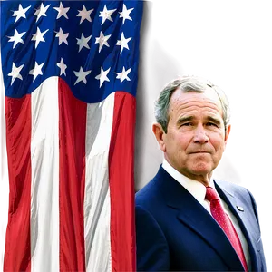 George Bush With Flag Png 06242024 PNG image