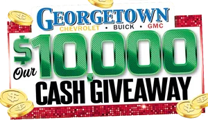 Georgetown Chevrolet10000 Cash Giveaway Ad PNG image