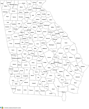 Georgia County Map PNG image