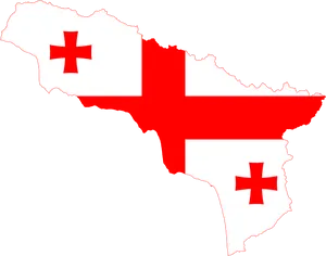 Georgia Map Flag Overlay PNG image