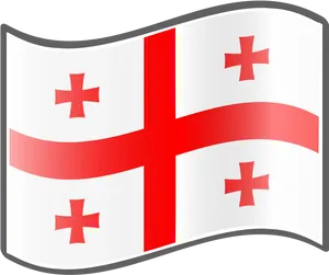 Georgia National Flag Waving PNG image