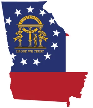 Georgia State Outlinewith Flag PNG image