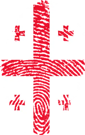 Georgian Flag Fingerprint Art PNG image