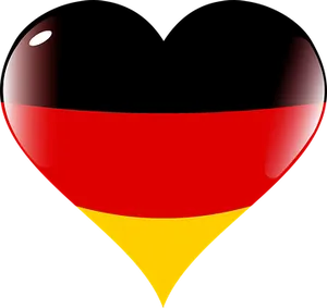 German Flag Heart Shaped Graphic