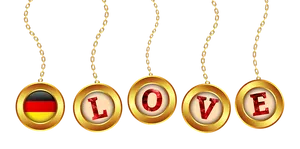 German Love Golden Pendant Design