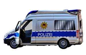 German Police Van Isolated