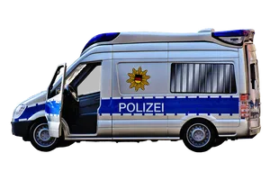 German Police Van Side View PNG image