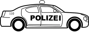 German Polizei Police Car Vector PNG image