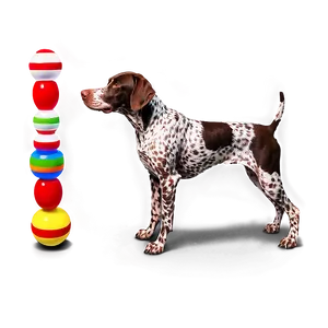 German Shorthaired Pointer With Toys PNG Yud