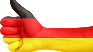 Germany Flag Thumbs Up Gesture PNG image