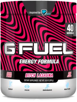 Gfuel Energy Formula Tub Bitch Lasagna Flavor PNG image