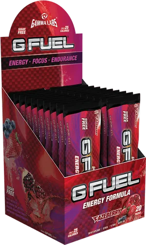 Gfuel Fazeberry Energy Formula Display PNG image