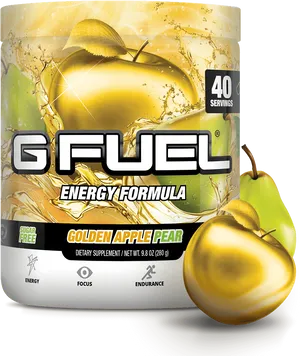 Gfuel Golden Apple Pear Energy Formula PNG image