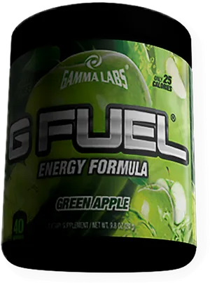 Gfuel Green Apple Energy Formula Tub PNG image