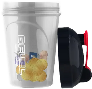 Gfuel Shaker Cupwith Coin Design PNG image