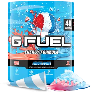 Gfuel Snow Cone Energy Formula Tub PNG image