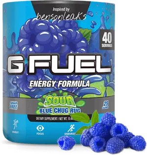 Gfuel Sour Blue Chug Rug Energy Formula PNG image