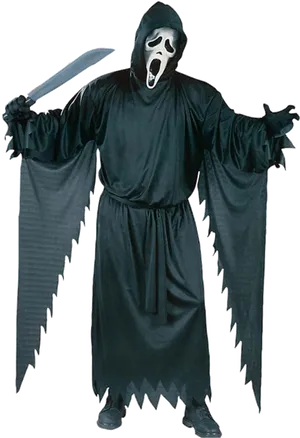 Ghostface Costume Pose PNG image