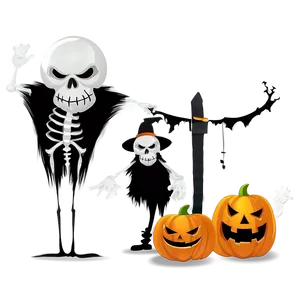 Ghoulish Halloween Cartoon Gathering Png 6 PNG image