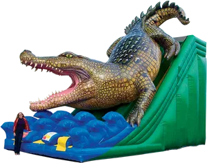 Giant Crocodile Inflatable Slide PNG image