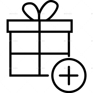 Gift Box Icon Blackand White PNG