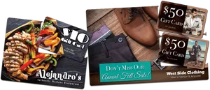 Gift Cardsand Sale Promotion Banners
