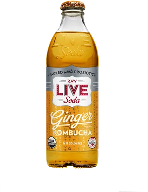Ginger Kombucha Live Soda Bottle PNG image