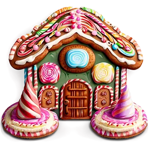 Gingerbread House In Candy Land Png 06202024 PNG image