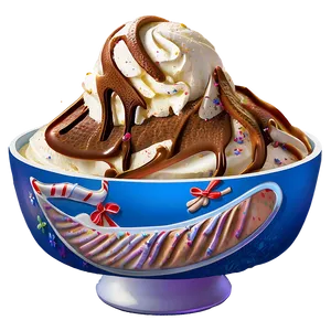 Gingerbread Ice Cream Sundae PNG Kab