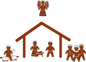 Gingerbread Nativity Scene PNG image