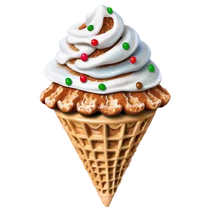 Gingerbread Waffle Cone PNG Oxu35