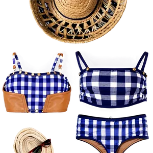 Gingham Bikini Top PNG Skr2 PNG