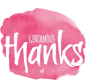 Ginormous Thanks Pink Watercolor Background PNG image
