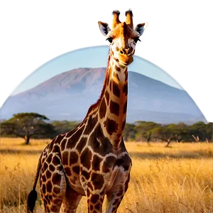 Giraffe At Golden Hour PNG Pie