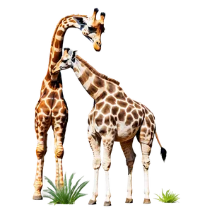 Giraffe Duo In Nature PNG Weq91