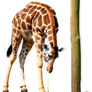 Giraffe Eating Leaves PNG 33