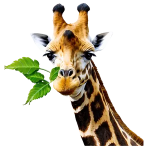 Giraffe Eating Leaves PNG Nrs59
