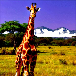 Giraffe Encounter Safari PNG 05062024
