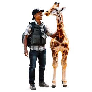 Giraffe Friendship Moment PNG Eey11