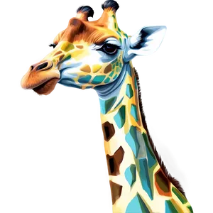 Giraffe In Pastel Colors Png Aji PNG image