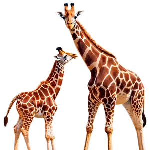 Giraffe Mother And Baby PNG 05062024