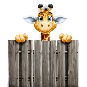 Giraffe Peeking Over Fence PNG Pfb54 PNG