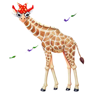 Giraffe With Birds PNG 29