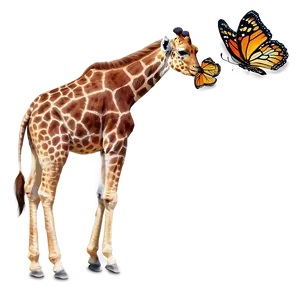 Giraffe With Butterfly PNG Kyo45 PNG