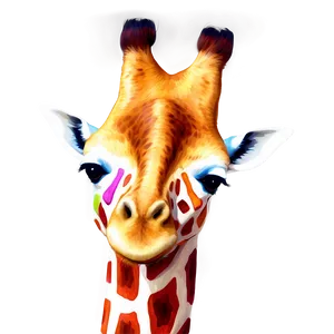 Giraffe With Colorful Spots PNG Cvf62
