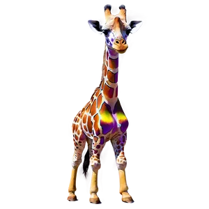 Giraffe With Colorful Spots PNG Ier