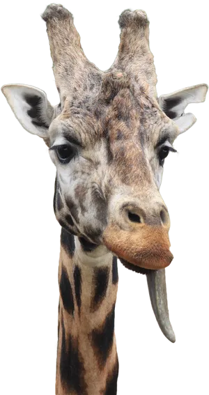 Giraffe With Tongue Out PNG image