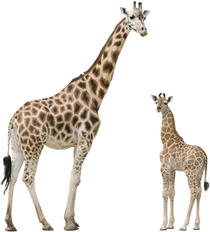 Giraffeand Calf Together PNG image