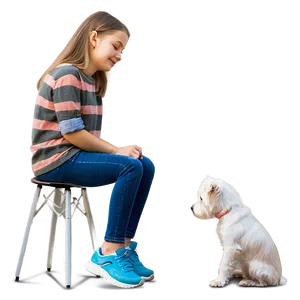Girl And Dog PNG Cdu