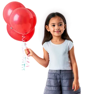 Girl Cartoon With Balloons Png 06132024 PNG image